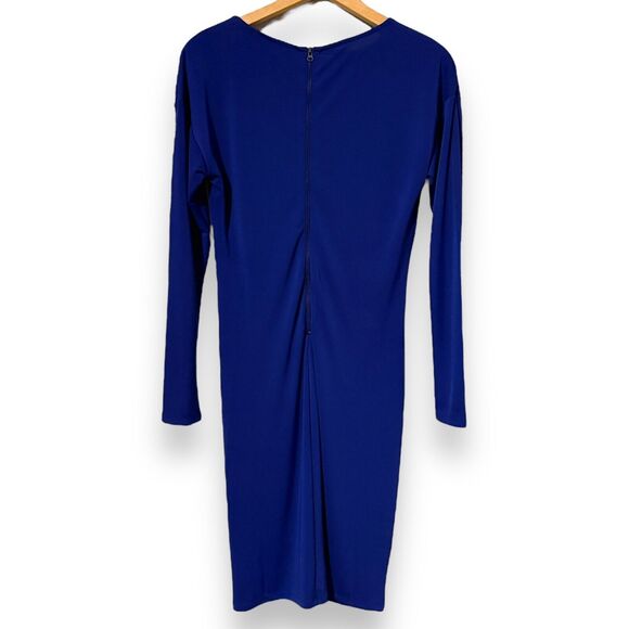 Narciso Rodriguez for Design Nation Purple Ruched Long Sleeve Short Dress Medium - Picture 6 of 10